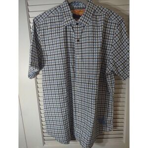 Robert Graham Shirt Mens L Classic‎ Fit Short Sleeve Button Up Plaid 30L X 23 W